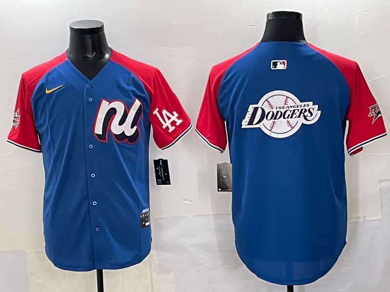 Men Los Angeles Dodgers Blank Blue All star 2025 Nike MLB Jersey style 03